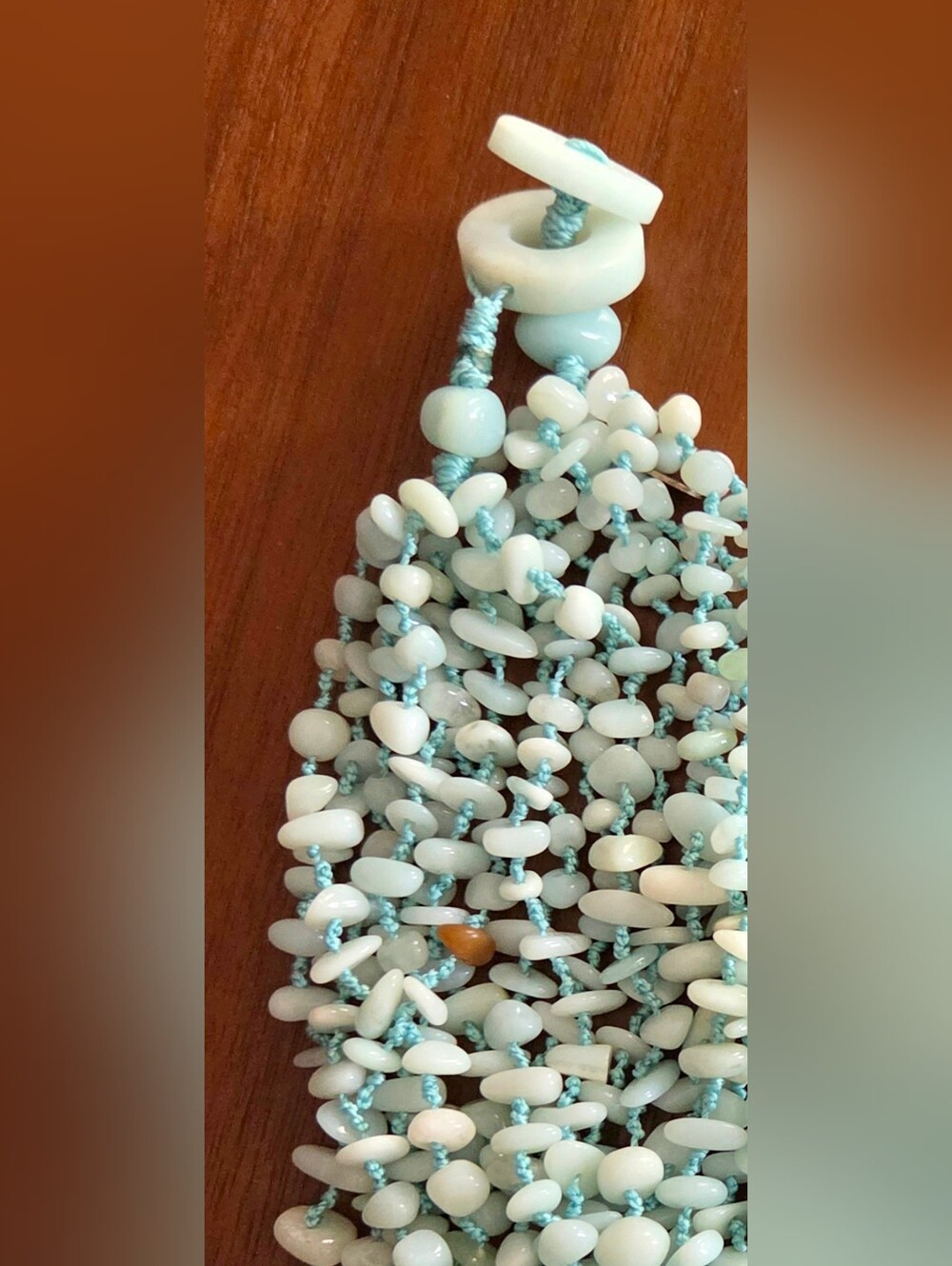 Vintage Sajen Hand-knotted Genuine Amazonite Multi-strand Necklace